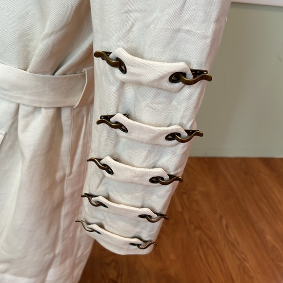 L.A.M.B. By Gwen Stefani Gorgeous Cotton Denim Coat With Logo Metal Clasps 10 - Picture 6 of 13